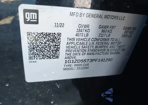 2023 Chevrolet Malibu Fwd 1Lt z USA, uszkodzony, nr VIN 1G1ZD5ST3PF141290